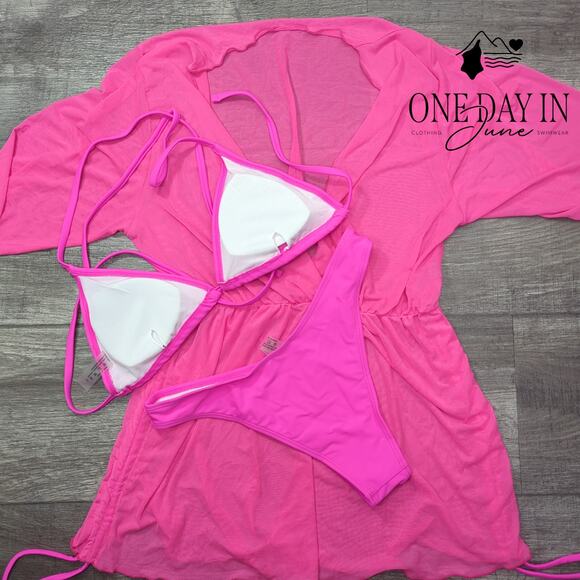 Adisputent Cheeky Triangle 3 Piece Bikini Swimsuit Size S - Picture 5 of 5